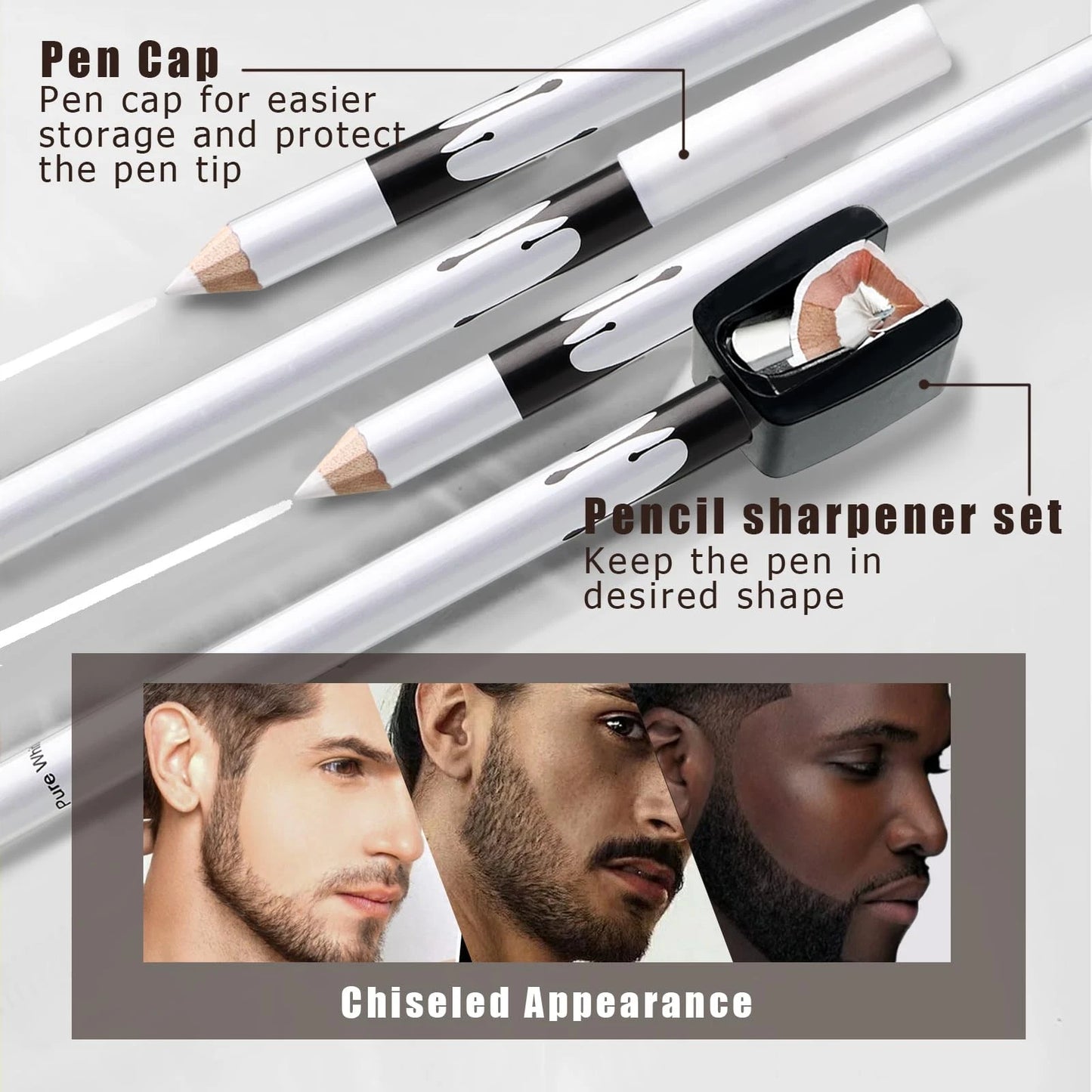 Noerrors White Barber Pencil for Lineup Magic Standard Size,