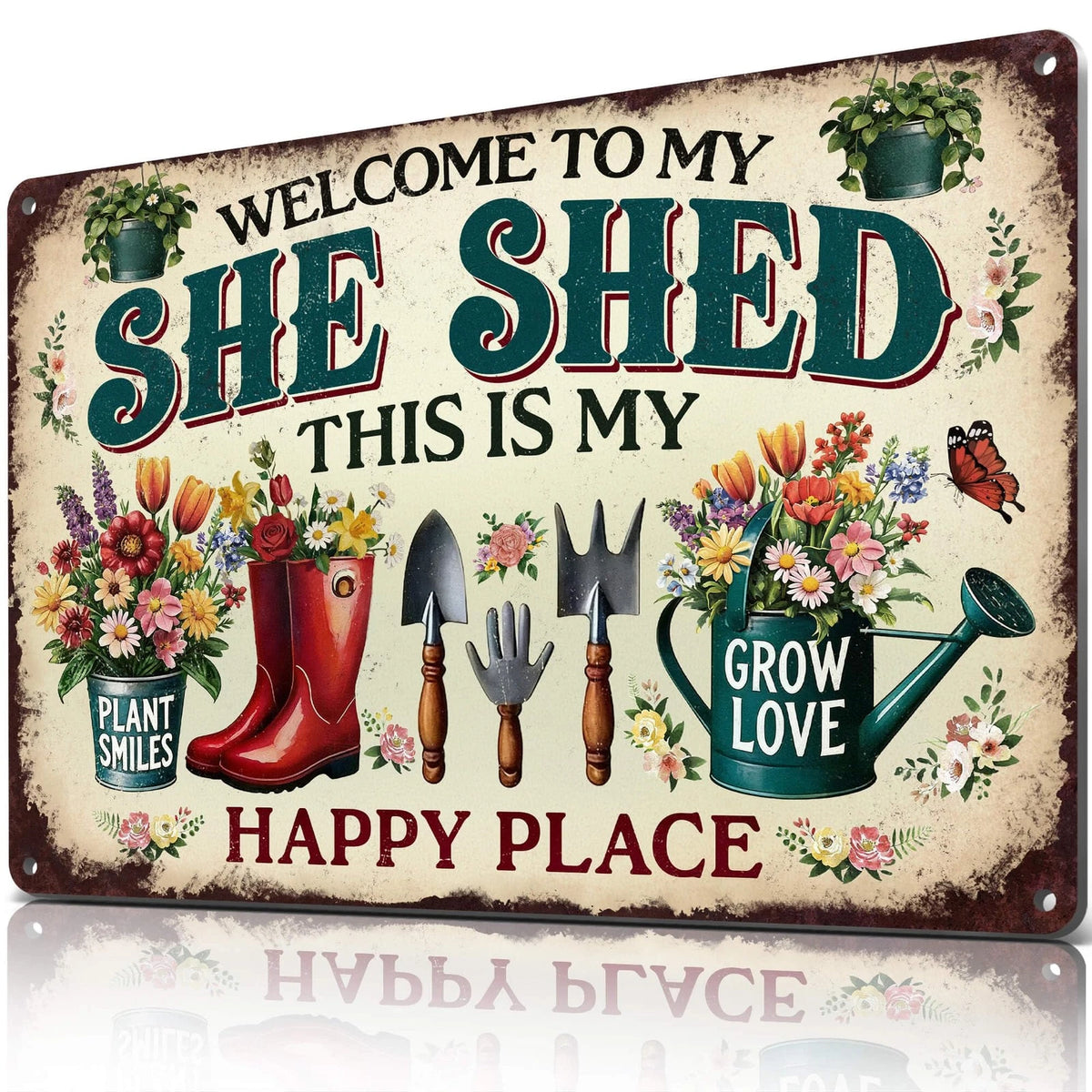 ALREAR Welcome to My She Shed Sign - Funny Garden Signs 12x8 Inch, she shed