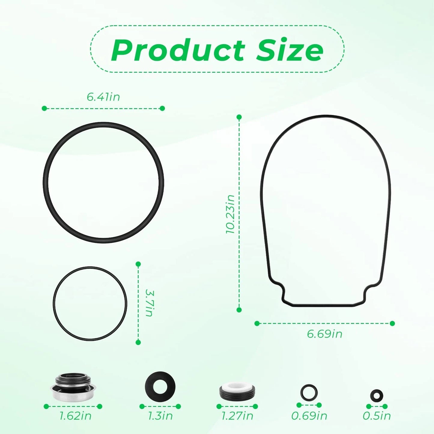Seal Gasket Repair Kit Replacement for Pentair WhisperFlo 1 PCS, black