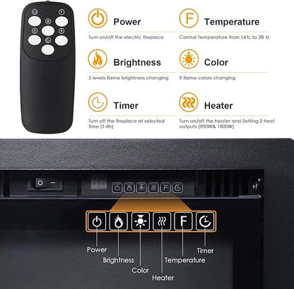 Replacement Remote Control For INMOZATA Electric Fireplace