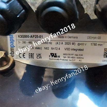 Ebmpapst Fan K3G500-AP25-01 Centrifugal Fan AC 400V 4.3A 2825W EC Cooling Fan