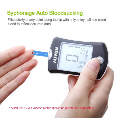 AUVON DS-W Draw-in Blood Glucose Test Strips for use 200 Count (Pack of 1)