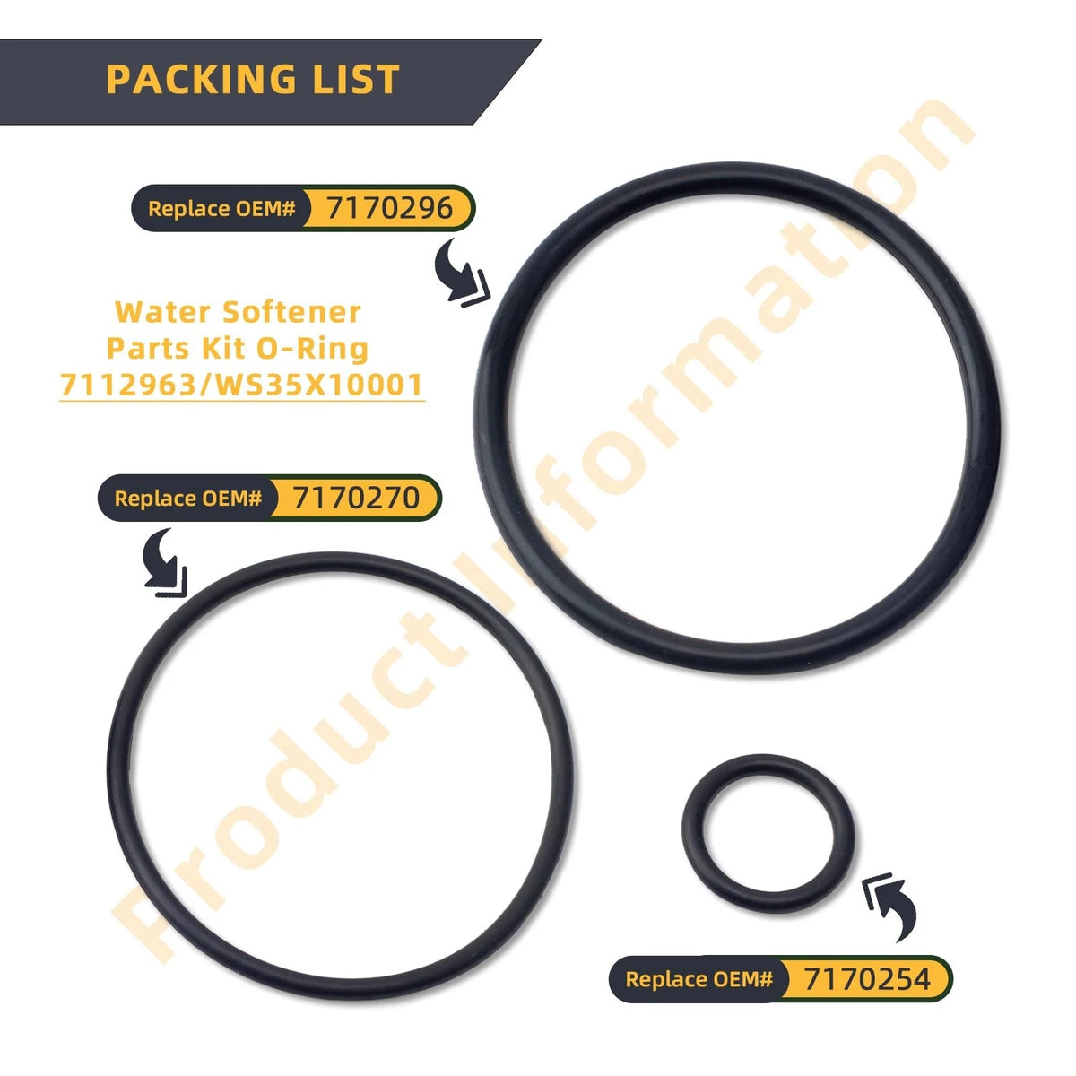 7112963/WS35X10001 Water Softener O-Ring Kit, Compatible with Northstar Black