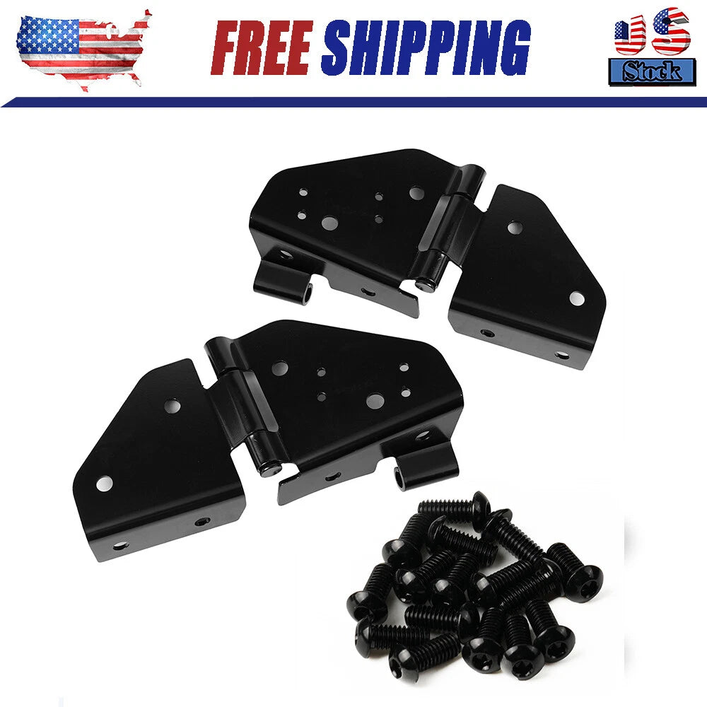 For Jeep Wrangler YJ CJ 76-95 Windshield Frame Hinges Hinge Pair Black