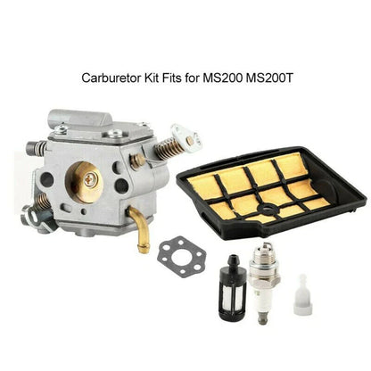 Gasket Spark Plug Fuel Cap Carburetor Carb Kit For Stihl MS200 MS200T Chainsaw