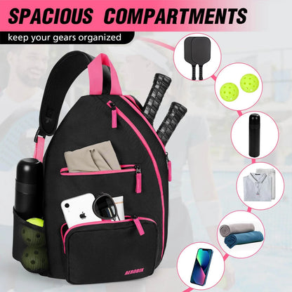 AEROBIX Pink Pickleball Bag for Women & Men, Pickle Carry-On 20-Inch, PINK