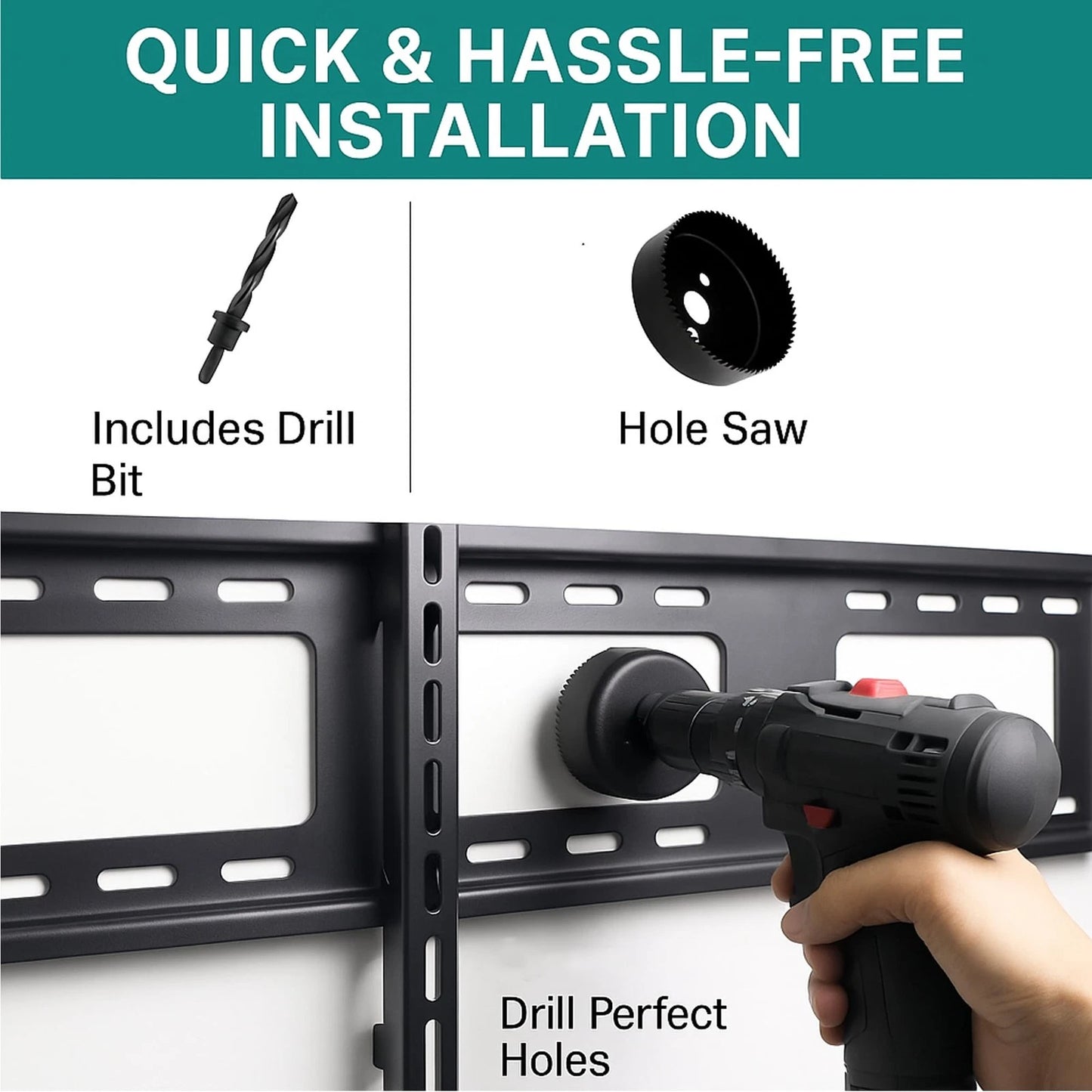 in-Wall Cable Management kit, Cord Hiding for Wall, Hide TV Wires When white