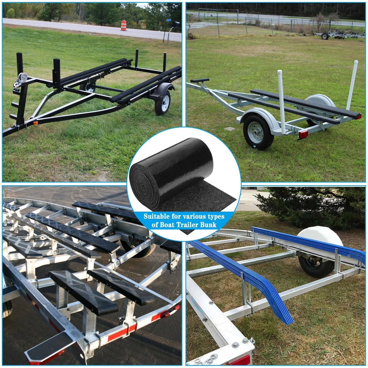 DECOHS 8 Inch x 20 Ft Boat Trailer Bunk Carpet - 8inch x 20ft, x 20ft