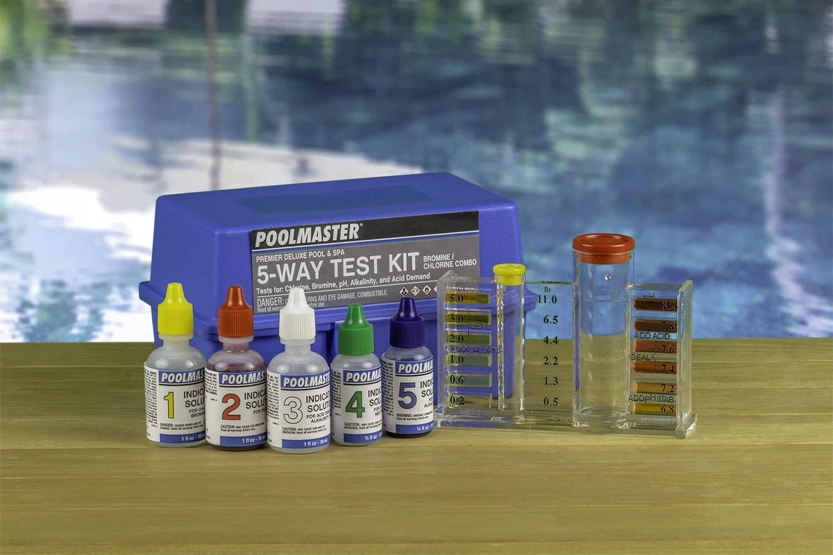 Poolmaster 5-Way Pool and Spa Water Test Kit with Case, Small, Neutral