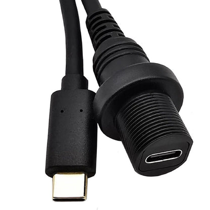 USB 3.1 Type-C Male to Female Auto Yacht Dashboard Extension Waterproof Cable u