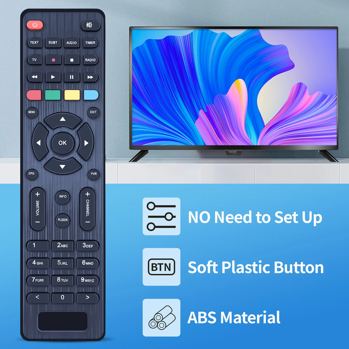 Remote Control For Amiko DVB-T2,Viper Combo,Viper Slim DVB-S2,VIPER-T2C