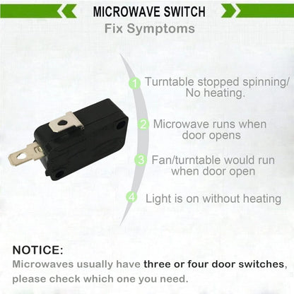 3x Microwave Oven Door Switch for Microwave 16A 125/250V(Normally O&C)