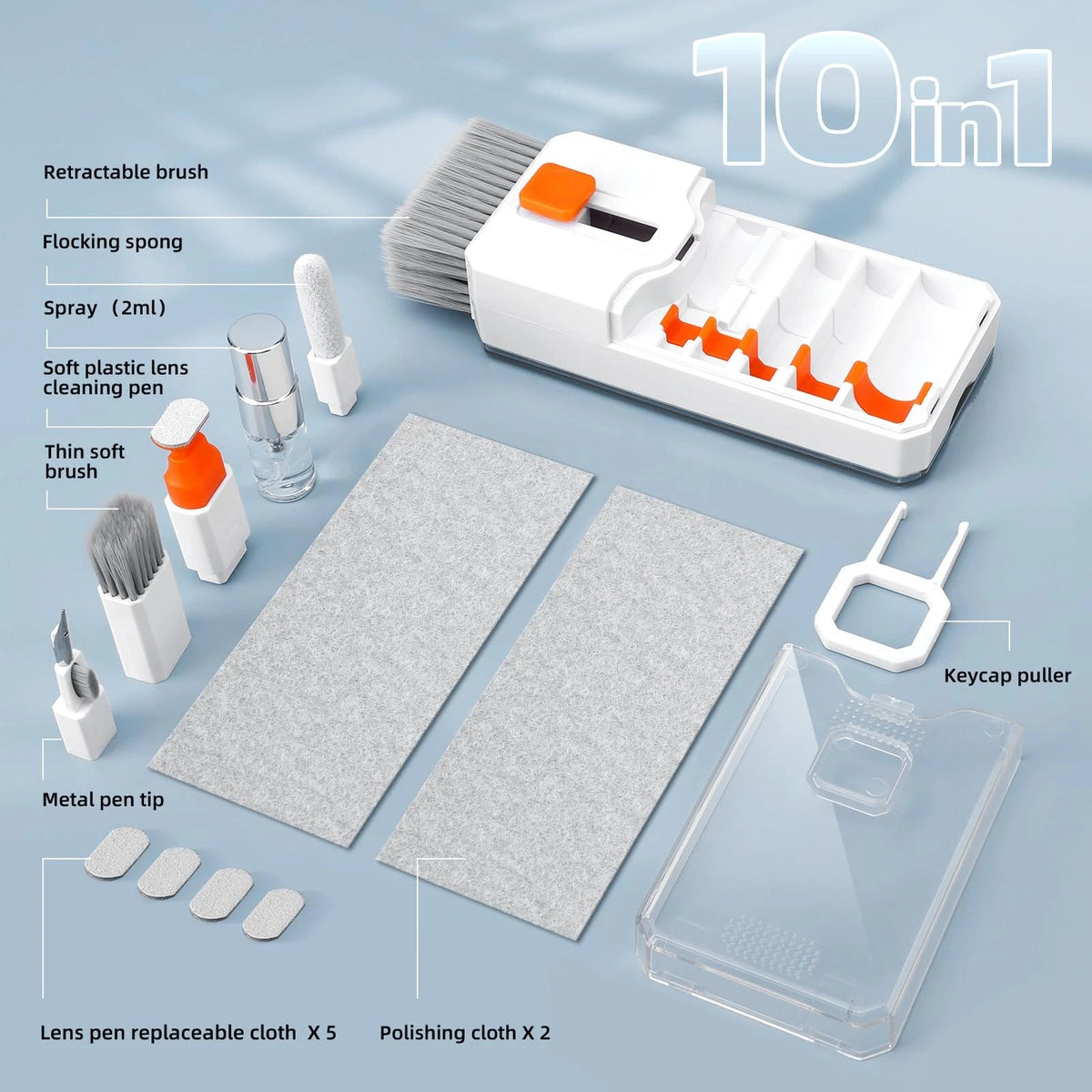 Ordilend Keyboard Cleaner & Laptop Cleaning Kit, All-in-1 for Computer White