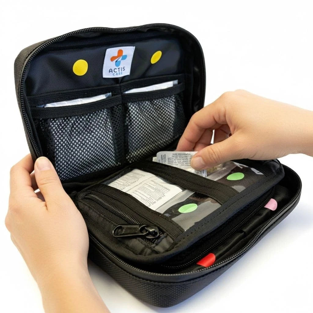 Urgent Care Travel Medicine Kit: Physician Designed Medication Small, Black