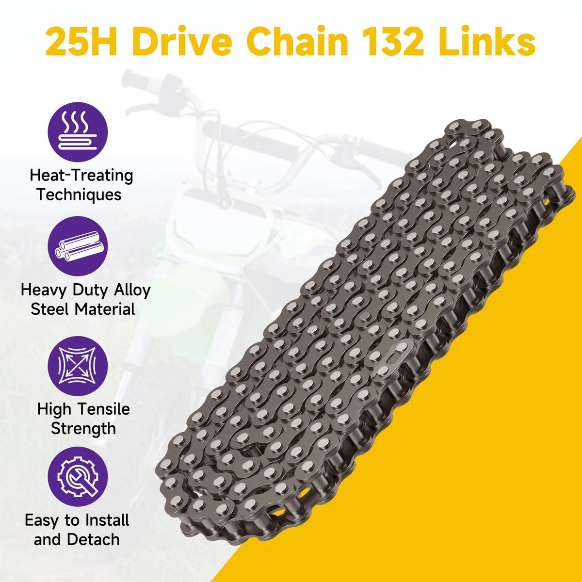 HIAORS 25H Drive Chain 132 Link Compatible with Razor 132L Breaker