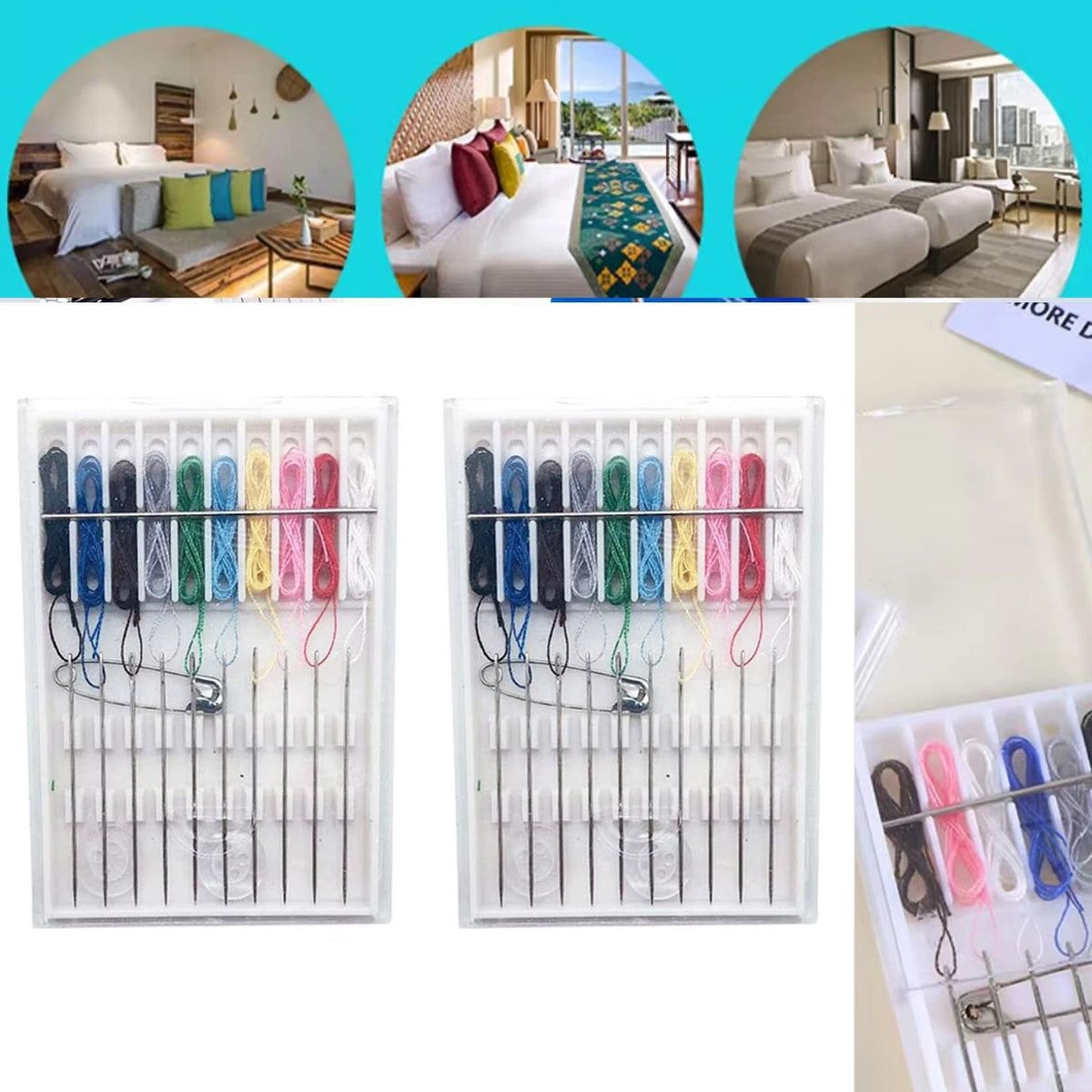 Luckkyme 8 Boxes 80 Pieces Assorted Colors Pre-Threaded Needle Kit Travel...