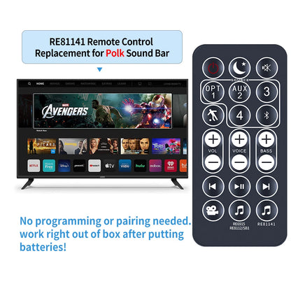 Remote Control For Polk SoundBar RE8112-1 RE8114-1 RE6915-1 RE81141 RE81121