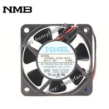 NMB Fan 2408NL-05W-B40 DC 24V 0.08A 60*60*20MM 6cm 2Pin Brushless Cooling Fan