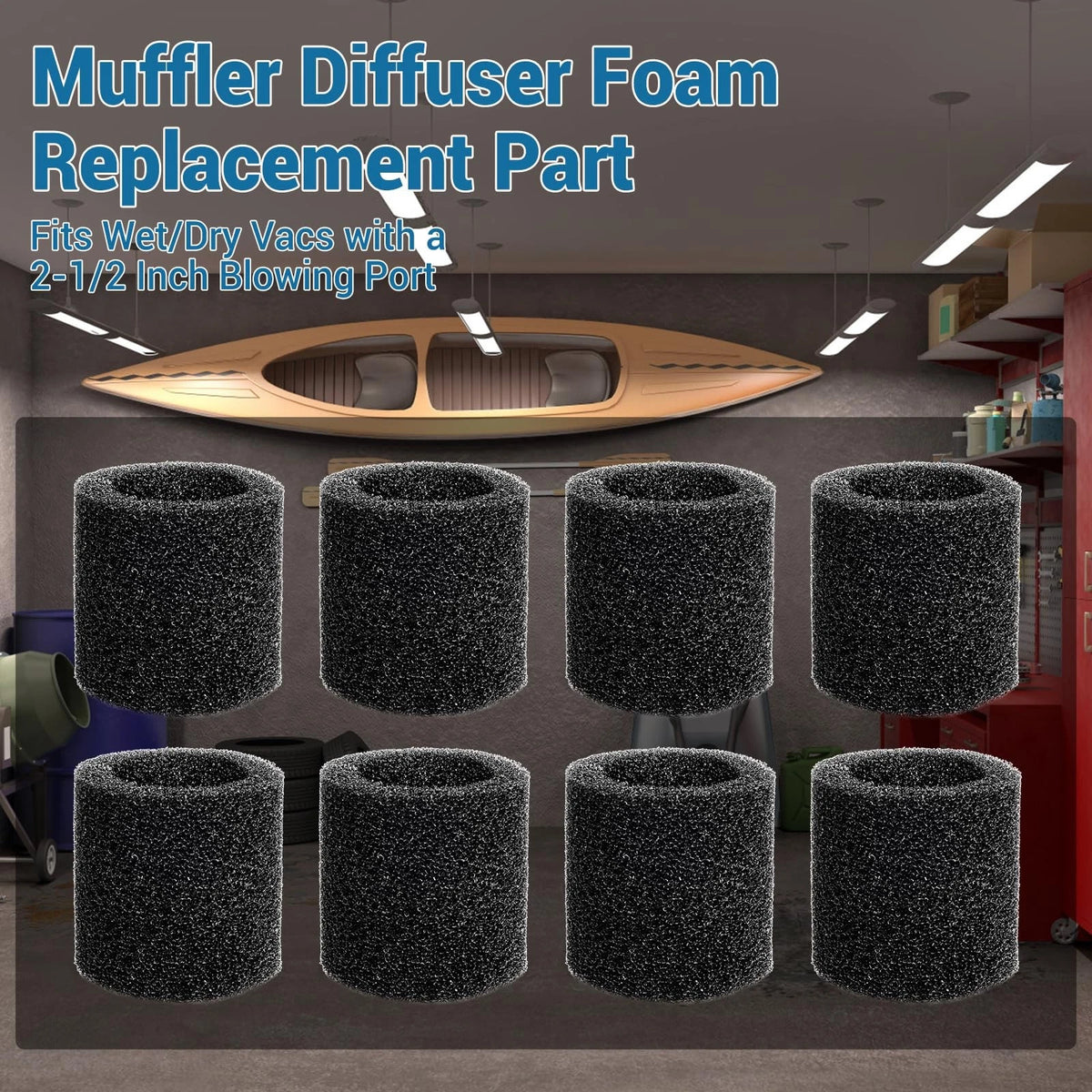 Bularie 8 Pcs Muffler Diffuser Foam Replacement Parts, Compatible with...
