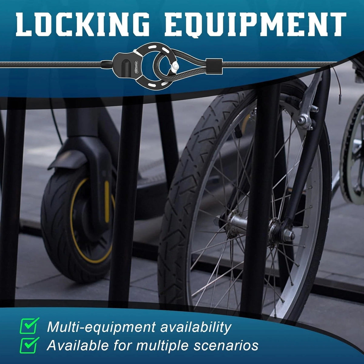 Electric Scooter Lock, Anti-Theft Cable Lock with Key, 39.37inch