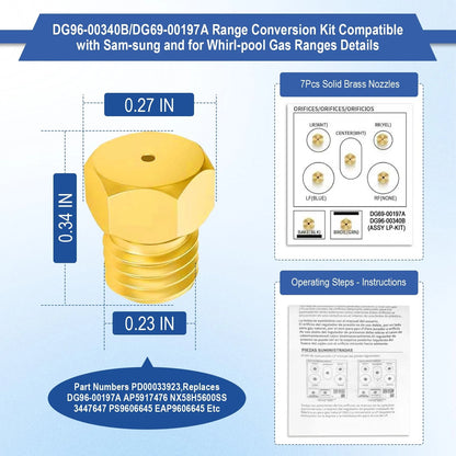 DG96-00340B/DG69-00197A LP DG96-00340B Oven Gas Range Conversion Kit, Yellow