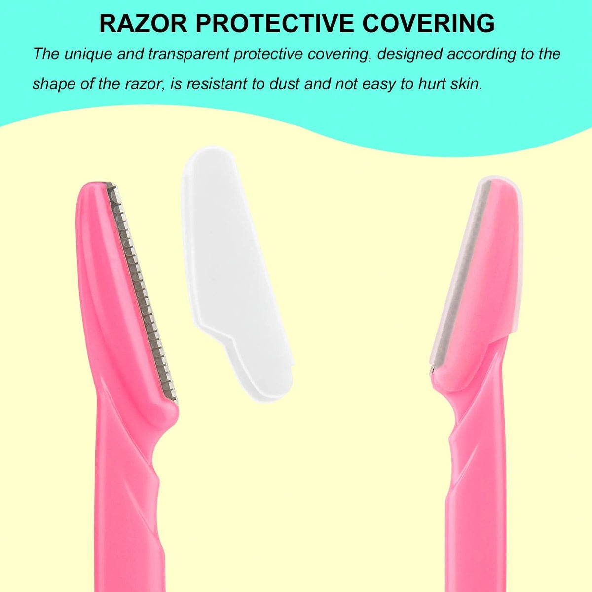 66 Eyebrow Razor and Face for 1 Count (Pack of 66), Rose,Yellow,Blue