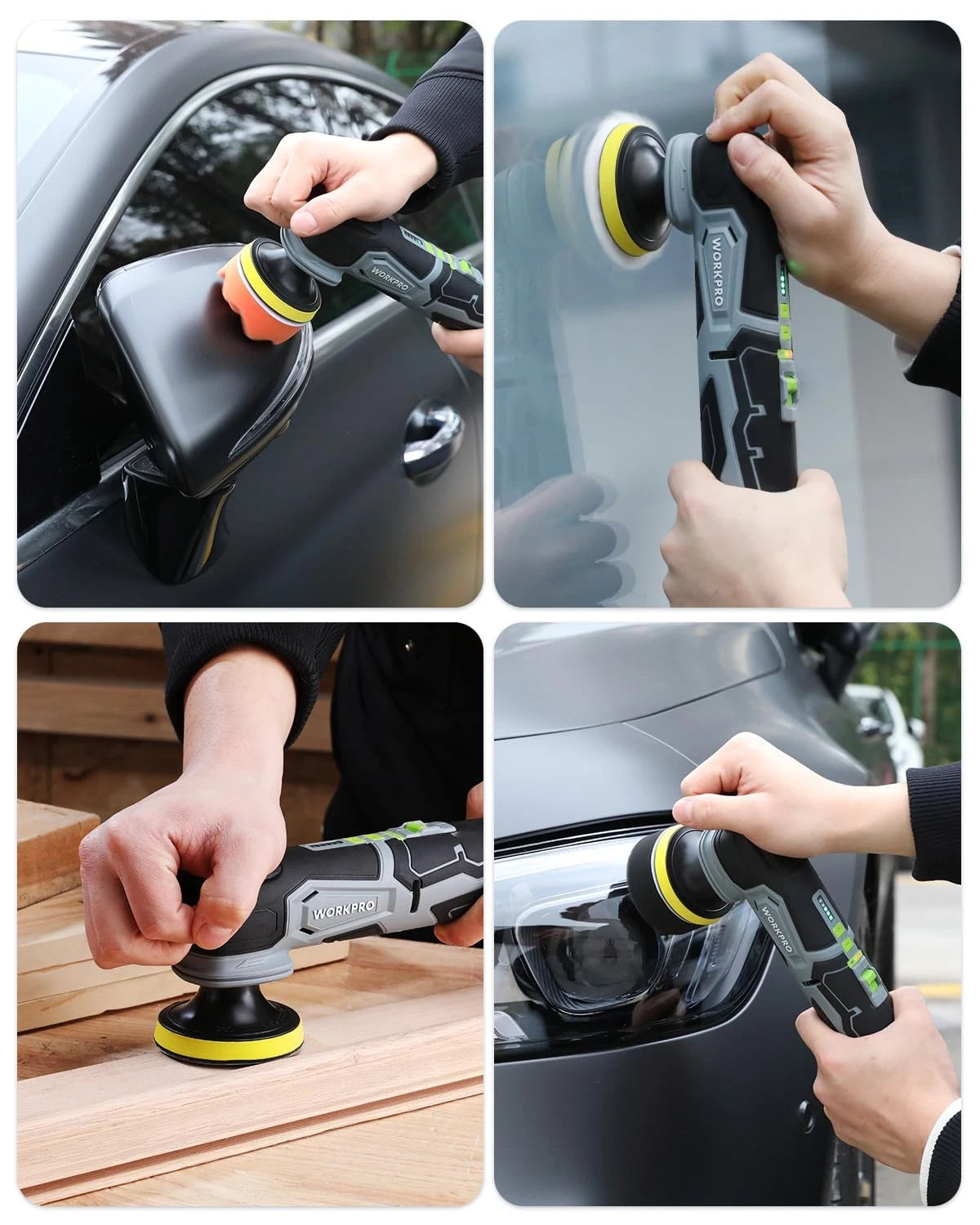 WORKPRO 12V Cordless Mini Buffer Polisher Kit