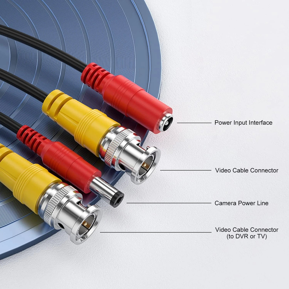 WILDHD 200ft Bnc Cable All-in-One Siamese Video and Power 200FT 1PACK, Black