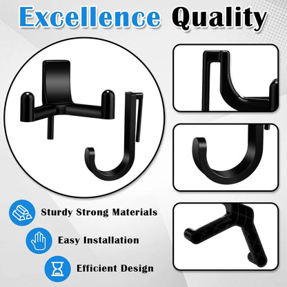 Qiyaz 8 Pcs J/V Shed Storage Hooks, Accessories, Compatible with Black