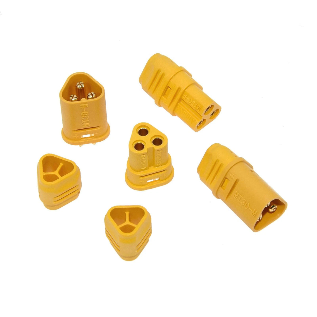 5Pairs MT30 Male + Female 3 Pin Gold Plated Connector Adapter 15A Plug Set