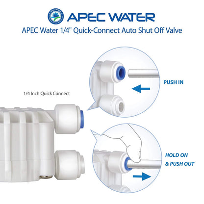 APEC Water Systems Auto Shut Off Valve Replacement Part (ASO) 0.25 Inch, White