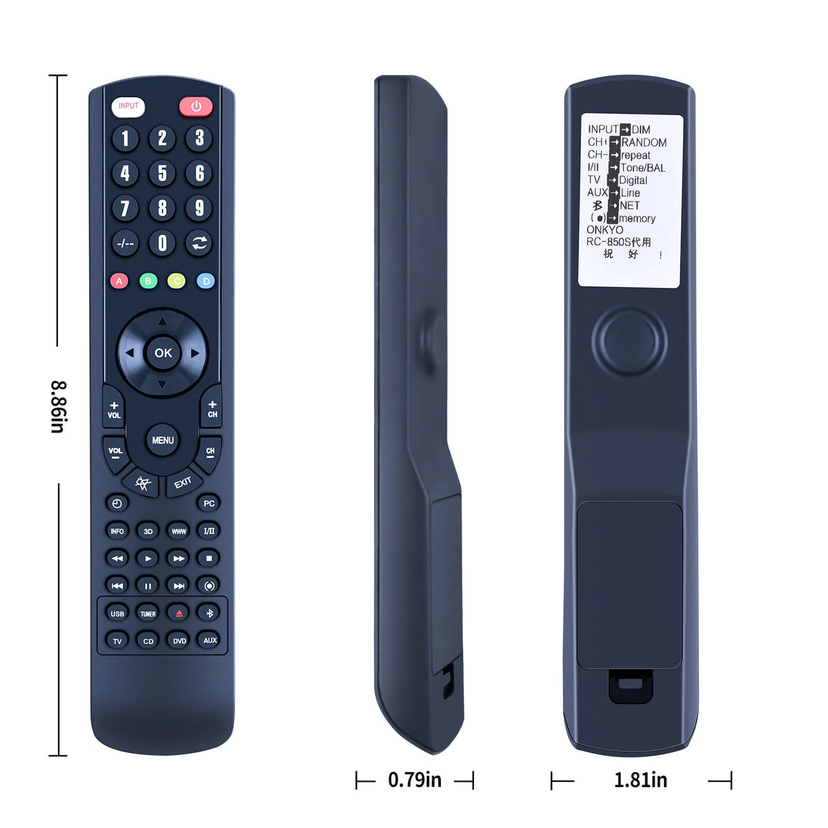 RC-850S For Onkyo 24140850 Replacement Remote Control CS-N755 CR-N765