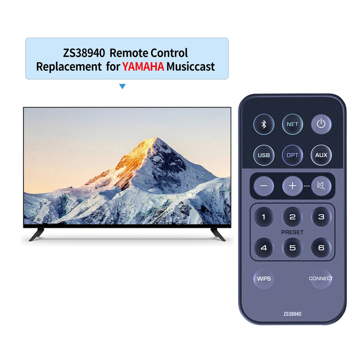 ZS38940 Remote Control For Yamaha NX-N500 MusicCast Network Speaker