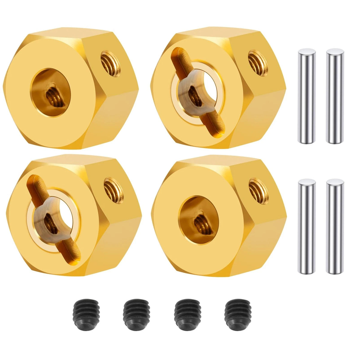 JGGZONE RC Brass Wheels Hex Hub 8mm Extension Drive 12Mm X 8Mm, Black
