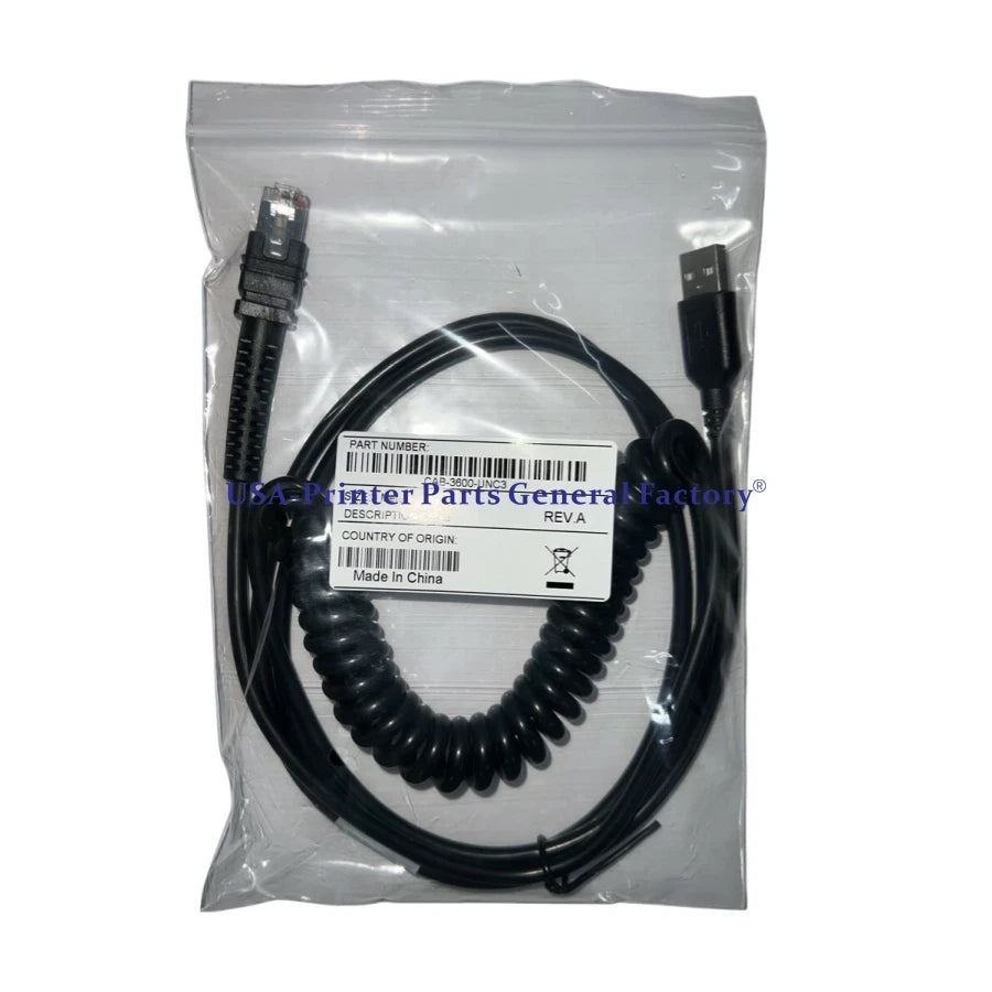 5Pc 9.8FT 3M coiled USB Cable Fits For Zebra LI3608 LI3678 DS3678 DS3608 Scanner