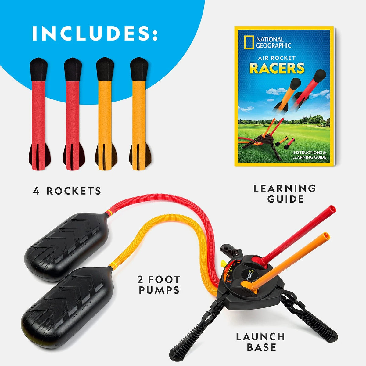 National Geographic Air Rocket Toy – Jump & Launch Dueling Medium, Multicolor