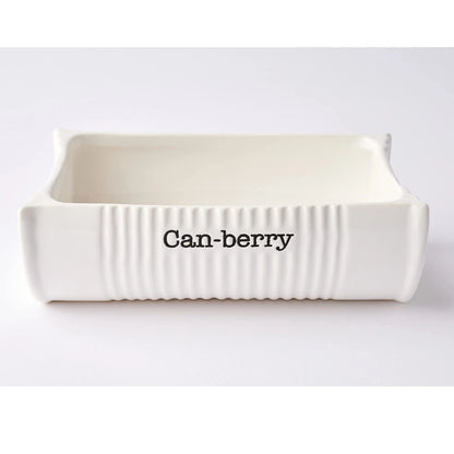 Mud Pie Can-Berry Ceramic Cranberry Serving Dish and Spatula One Size, White