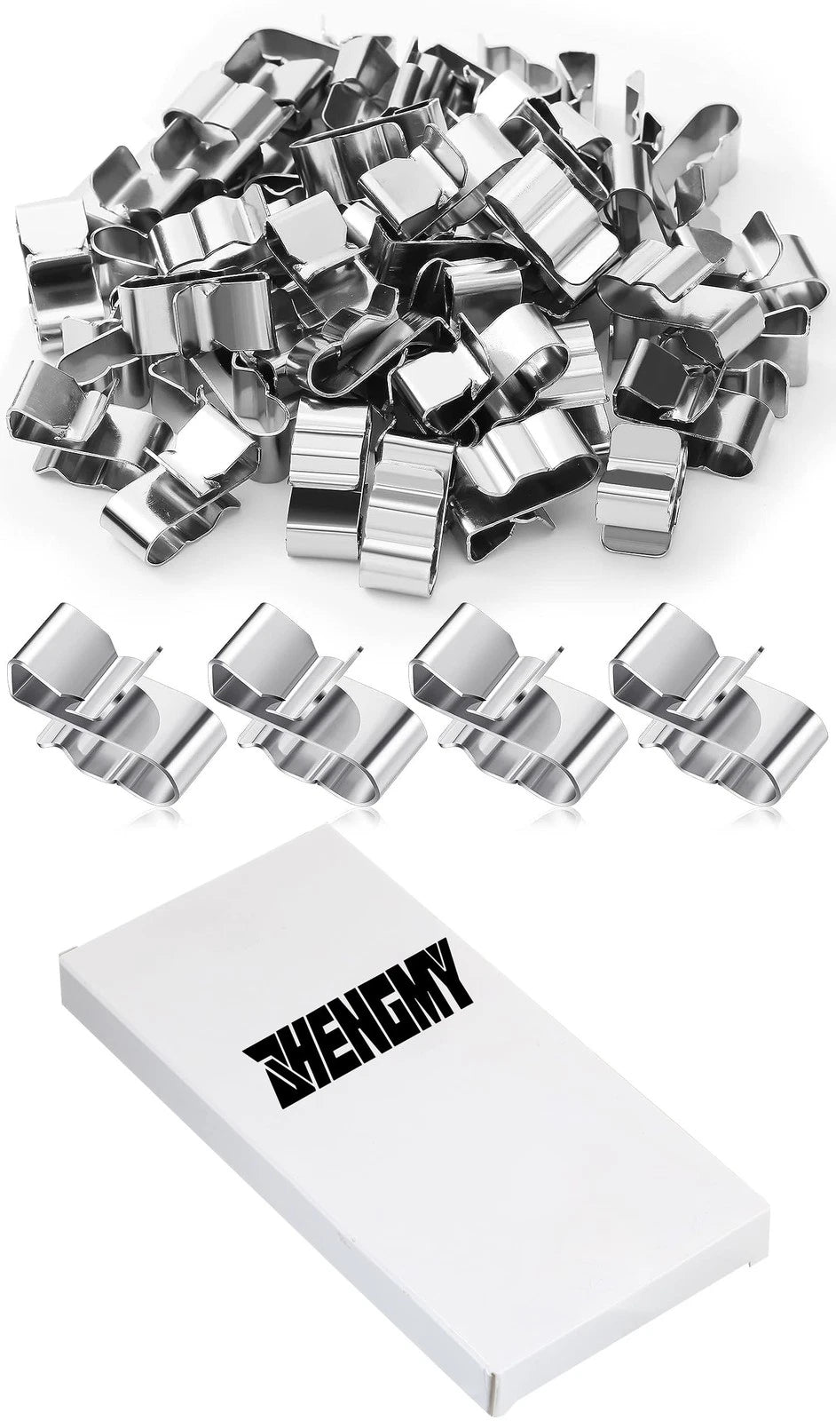Zhengmy 50 Pcs Trailer Frame Wire Clips Stainless Steel 22.5 mm/ 0.89 inches