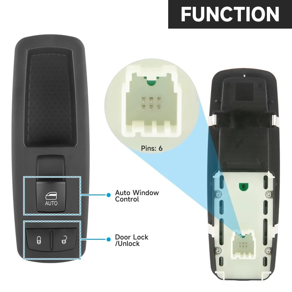 Front Right Passenger Side Master Power Window Switch - Compatible for Dodge...