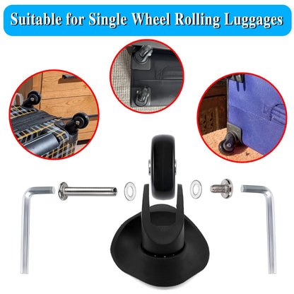 OwnMy 50mm x 18mm Set of 4 Luggage Suitcase x / 4pcs, Black
