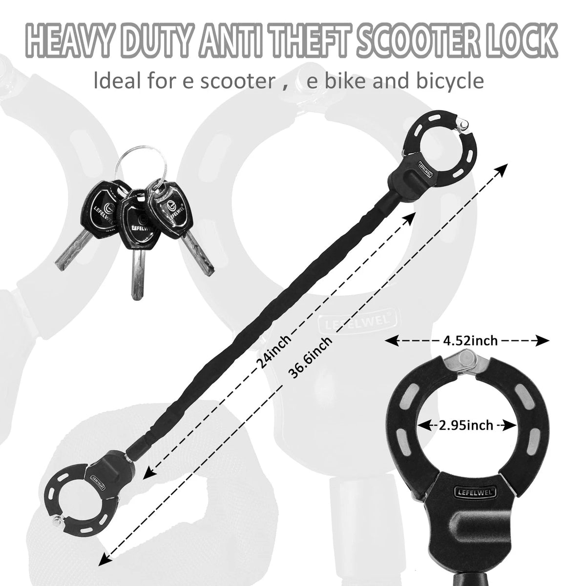 Scooter Locks Anti Theft,Bike Chain medium bike lock, scooter locks 9Ocm