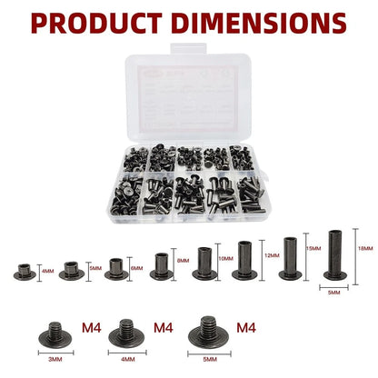 ASLLRISONY 110 Sets M5-4,5,6,8,10,12,15,18, Gun Black M5-4,5,6,8,10,12,15,18