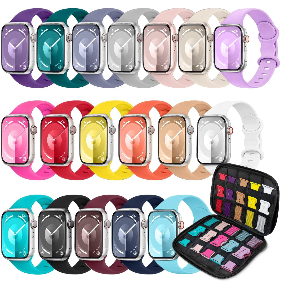 18 Pack Sport Band Compatible 38mm/40mm/41mm/42mm(Series 10 11), of 18