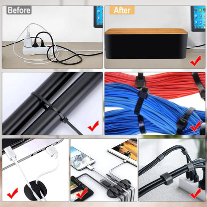 YUANYE Cable Management Box Kit for Power 3 pack, Black