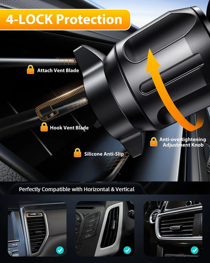 Car Phone Holder[Military-Grade 360°Suction Cup]Phone Holders for dark black