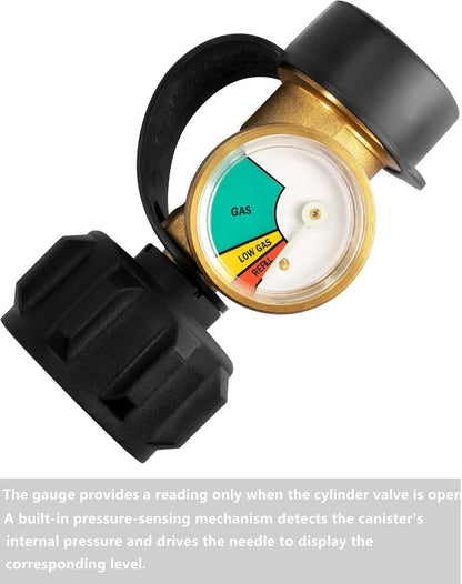 DOZYANT Propane Tank Gauge Level Indicator Leak Detector Gas Standard, Black