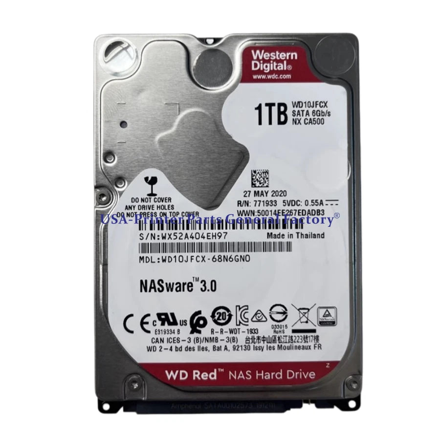 WD10JFCX For Western Digital 1TB 5400RPM 16MB SATA 2.5" NASware 3.0 Hard Disk