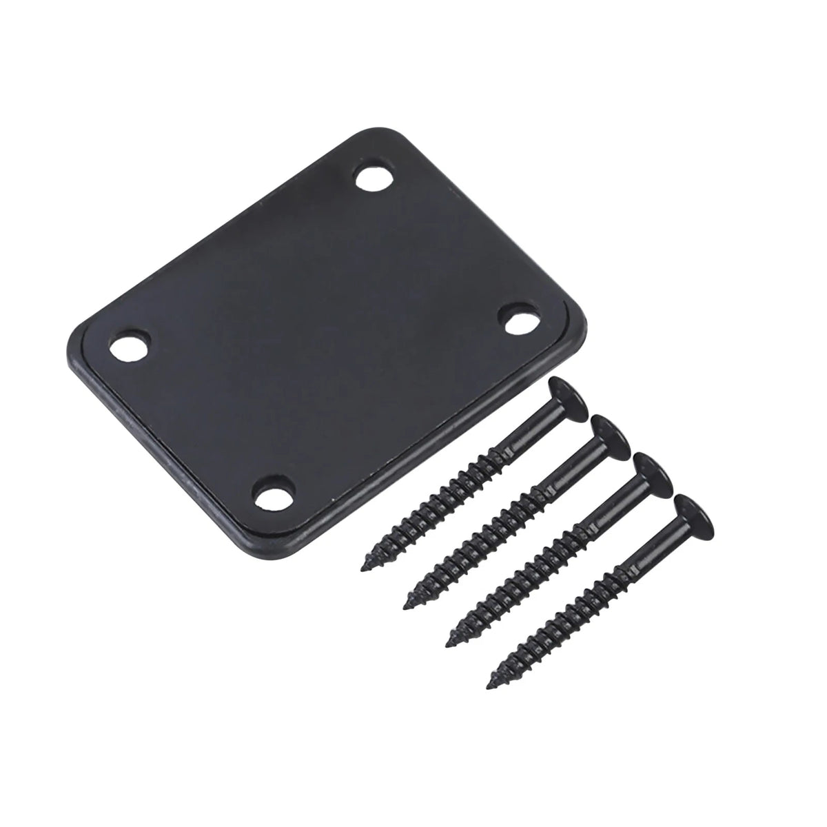 Black Electric & Cigar Box & Jazz Bass Guitar Neck Plate with 4 Screws E