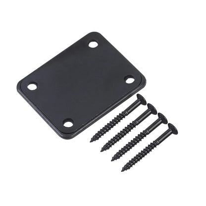 Black Electric & Cigar Box & Jazz Bass Guitar Neck Plate with 4 Screws E