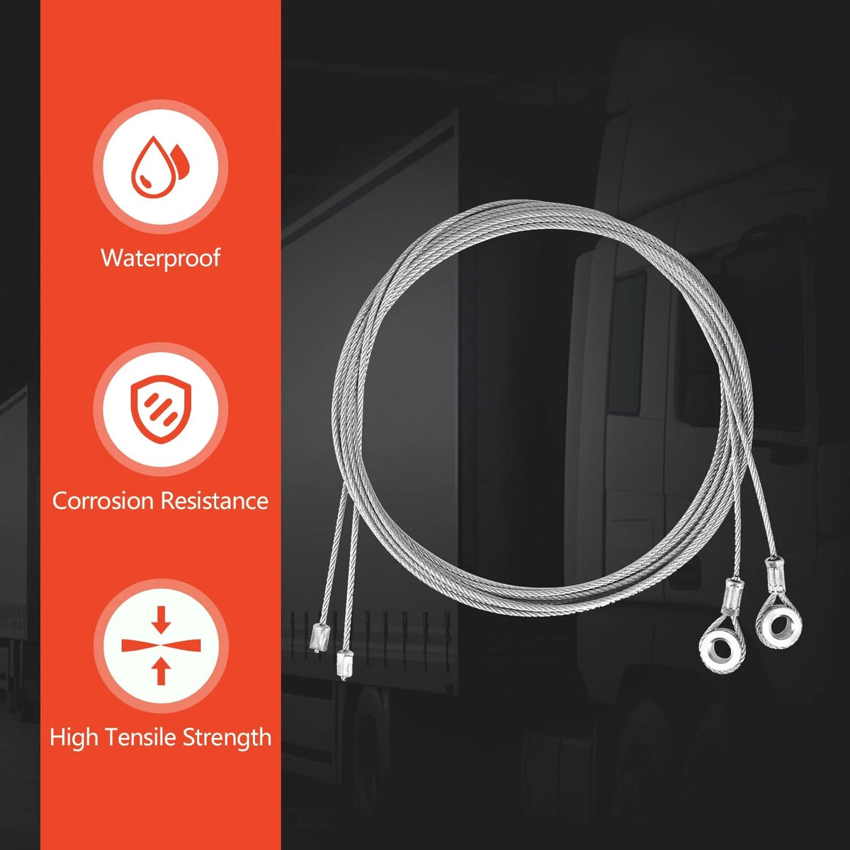 Cable Wire Fits Most Trailer Ramp Door Enclosed Cargo Silver